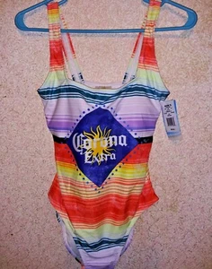 Women's UNDERCURRENT Squareneck Graphic One-Piece Swimsuit Size M Corona EXTRA - Picture 1 of 4