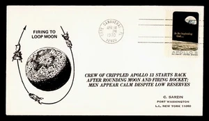 DR WHO 1970 SPACE APOLLO 13 MOON LOOP SARZIN CACHET m23122 - Bild 1 von 2