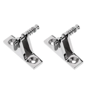 2x Marine Boat Bimini Canopy / Cover Fitting Deck Hinge 316 Stainless Steel - Picture 1 of 8
