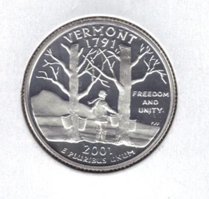 2001-S PROOF VERMONT STATE QUARTER - Picture 1 of 2