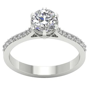 Solitaire Wedding Ring VS F 1.25 Ct Lab Grown Diamond 14K White Gold Appraisal - Picture 1 of 11