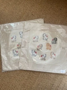 Cushion Covers, Embroidered Chickens With Gingham. Sold as A Pair - Picture 1 of 3