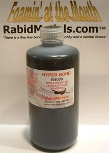 BLACK RUBBER TOUGHENED *THICK* Cyanoacrylate CA SUPER GLUE BIG 16 oz bottle - Picture 1 of 5