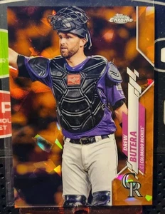 2020 Topps Chrome Drew Butera Orange Refractor #d 10/25  - Picture 1 of 2