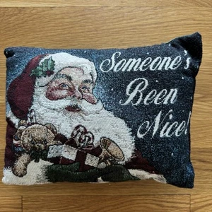 Natale Babbo Natale Qualcuno è stato bello lancio cuscino arazzo tessuto - Foto 1 di 7