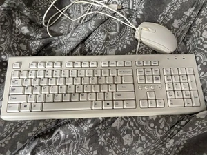 HP USB Keyboard & Mouse Multimedia Wired White - (PR1101U) - Picture 1 of 4