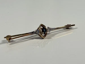 Gold Brosche 585 mit Saphir - Bild 1 von 2
