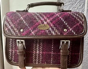 Brand New - Harris Tweed Bervie Mini Satchel In Colour 131 - Purple/Pink - Picture 1 of 3