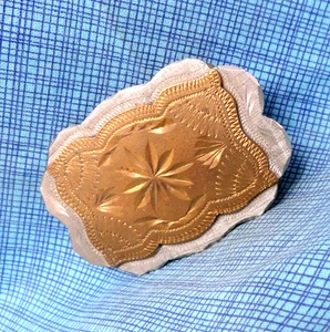 Western Star Dress Belt Buckle 100% Handmade Boho Rustic Scroll Vtg 80s  .GMP475 - Picture 1 of 10