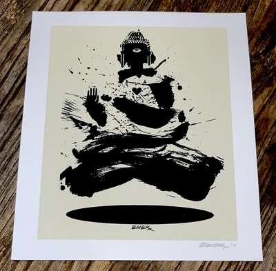 EMEK Buddha Craft Cream Variant Large Handbill Art Mini Print Poster Bright Eyes - Image 1 of 4