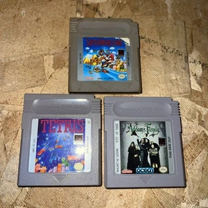 Nintendo Gameboy Juego Lote 3 Super Mario Land - Tetris - Addams Fam Buen Funcionamiento - Imagen 1 de 10