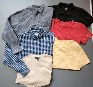 Lote 6 Camisas Para Hombre Grandes L Manga Corta Larga Con Botones Polo Estilo Guess Nuatica - Imagen 1 de 11