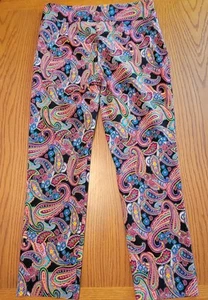 Attyre New York size 8P Multicolored Stretch Paisley Print Pants Groovy Boho - Picture 1 of 7
