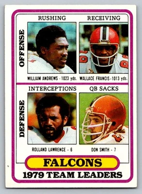 1980 Topps #411 Andrews / Francis / Lawrence / Smith Falcons - Image 1 of 2