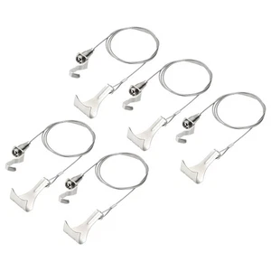 Kit de 5 piezas de cables ajustables para colgar cuadros cuerda colgante de 1 m x 1,5 mm con ganchos en S - Imagen 1 de 5