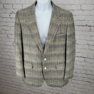 Vintage Slax Menswear blau kariert 2 Knöpfe belüftet Blazer Sport Mantel hergestellt in den USA Größe 40 - Bild 1 von 14