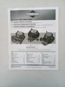 Manual de instrucciones de operación y mantenimiento Briggs and Stratton - Imagen 1 de 2