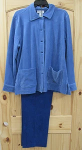 Draper's & Damon's Jacket LG Pants MED. Set Womens Blue Corduroy Stretch Pockets - Picture 1 of 20