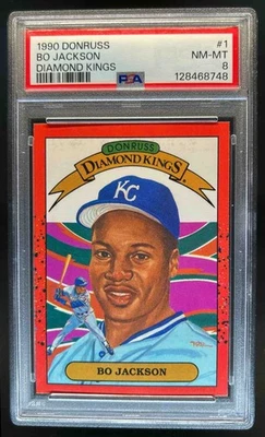 1990 Donruss Bo Jackson #1 Royals PSA 8 - Image 1 of 2