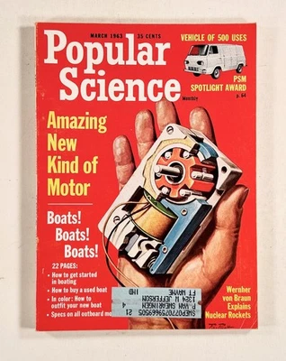 1963 Mar POPULAR SCIENCE Geosynchronous Satellites PIASECKI HELICOPTER boating - Image 1 of 4