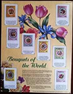 Postal Commerative Society World Stamps 8 Bouquets of World Stamps of Maldives - Bild 1 von 1