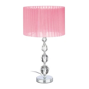 Lampada rosa da tavolo in vetro e metallo Abat-jour vintage 1,8 kg E27 157 cm - Foto 1 di 9