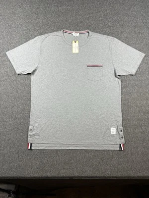 Camiseta Thom Browne New York Para Hombre Talla 5 Gris Clásica Rayas Con Etiquetas Foto 1 de 4