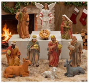 Christmas Nativity Set - 11 Piece Nativity Scene Set for Christmas Indoor Dec... - Foto 1 di 9