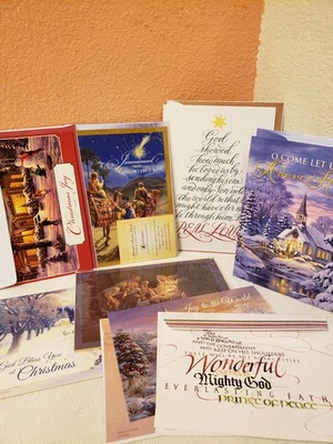 ‘His Delight’ Rel.  X-mas cards collect. Some w/ match.  envelop., stickers, g.c - Image 1 of 4