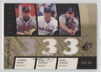2008 SPx Winning Trios 333 /15 Chipper Jones Mark Teixeira John Smoltz HOF - Image 1 of 2