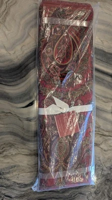 Pottery Barn Caroline Holiday Paisley Table Runner 18x108 Red Green Gold NWT - Image 1 of 4