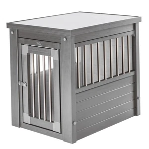 ECOFLEX Hundekiste Beistelltisch für den Innenbereich Grau Haustiermöbel 23,8L x 18,2B x... - Bild 1 von 8