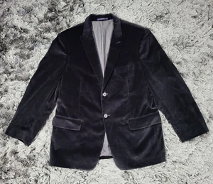 Broletto Velvet Blazer Jacket Men's 42S Black Cotton Single Breasted Notch Lapel - Picture 1 of 22