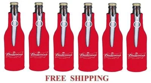 BUDWEISER KING OF BEERS 6 BEER BOTTLE SUIT COOLERS KOOZIE COOLIE HUGGIE BUD NEW - Picture 1 of 1