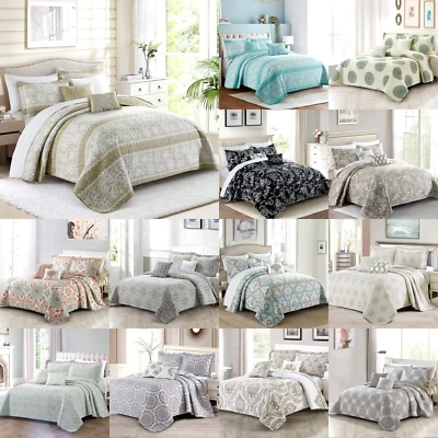 Juego de cama Lux 5 piezas estampado floral ultra suave ligero edredón edredón cobertor Foto 1 de 4