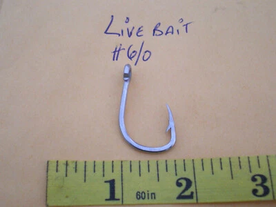 25 piezas. ACERO INOXIDABLE SS-10827 ANZUELOS DE PESCA CEBO VIVO #6/0, ULTRA PUNT Foto 1 de 3