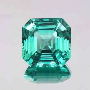 Zaffiro Verde Naturale Taglio Asscher Perfetto 11,55 Ct Certificato Gemma Sciolta - Foto 1 di 6