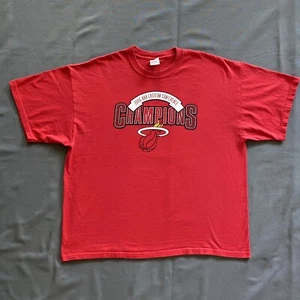 VTG 2000s Miami Heat T Shirt Mens 2XL Red 2006 NBA Conference Champions - Picture 1 of 9