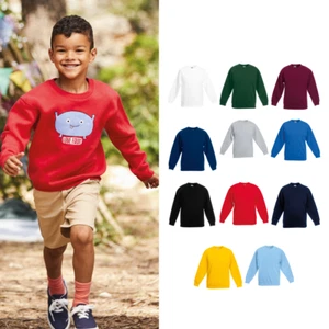 Fruit of The Loom 70/30 Kids Set-In Sweatshirt-Boys/Girls jumper - Picture 1 of 16