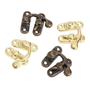 12x Vintage Latch Catch Jewellery Box Wooden Case Hasp Lock Hook Hinges Hardware - Picture 1 of 7