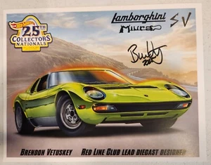 2025 Hot Wheels Nationals Brendon Vetuskey Autógrafo RLC ¡Diseñador Diecast Principal! - Imagen 1 de 1