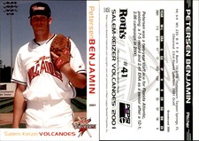 Petersen Benjamin 2001 Grandstand Salem-Keizer Volcanoes #41 Card