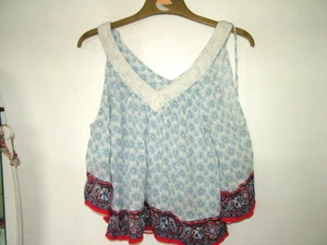 White Blue Blouse 8 Hollister, floaty, cold shoulder,floaty shaped short length - Picture 1 of 2