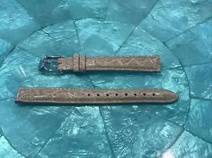 NEW MICHELE 12mm CARMEL ALLIGATOR WATCH STRAP / SILVER BUCKLE  $180 - Picture 1 of 5
