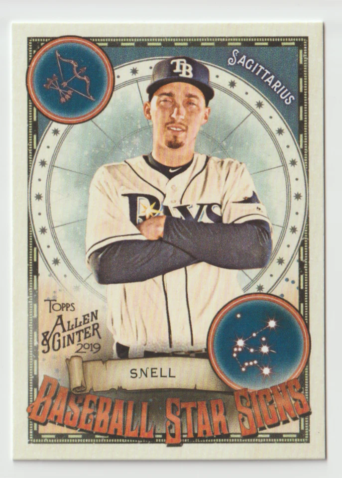 2019 Topps Allen and Ginter Baseball Star Signs #BSS27 Blake Snell - Rays - Image 1 of 2