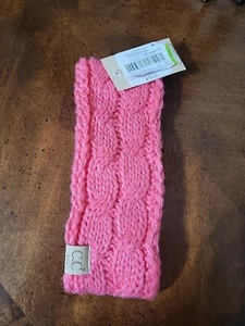 C.C 2-7 Years Children Girl Kids Cable Knit Fleece Lined Headwrap Headband Pink - Picture 1 of 3