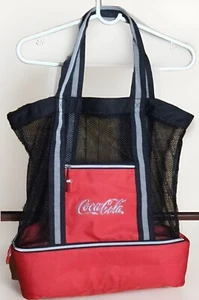Bolso de Mano Vintage Coca Cola Malla Enfriador Inferior Rojo Negro - Imagen 1 de 5