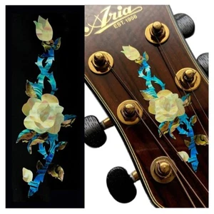 Inlay Sticker Aufkleber Gitarre Kopfplatte im Abalone Motiv - Rose Sticker - Bild 1 von 4