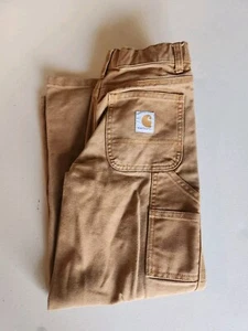 Carhartt Original Fit Duck Pants Adjustable Kids Size 8 Tan - Picture 1 of 5
