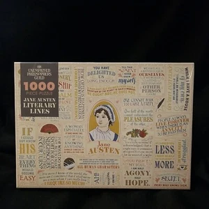 Unemployed Philosophers Guild Jane Austen Literary book Lines 1000 Piece Puzzle - Picture 1 of 8